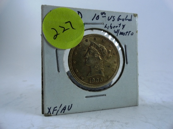 1906-D Liberty $10 Gold Piece, EF/AU