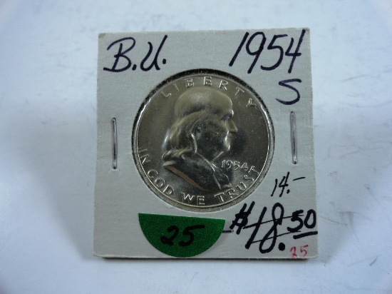 1954-S Franklin Half-Dollar, BU