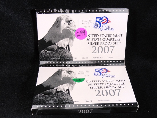(2) 2007-S 50-State Quarters Silver Proof Sets (x2)