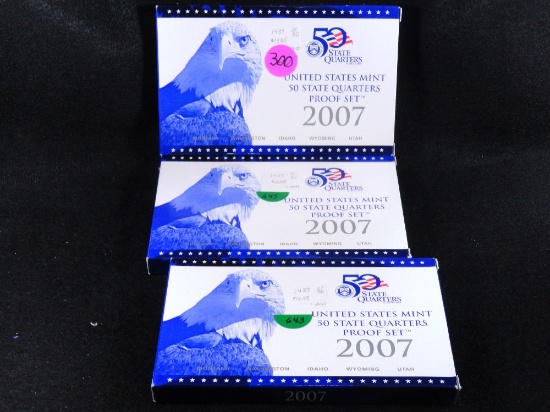 (3) 2007-S 50-State Quarters Proof Sets (x3)