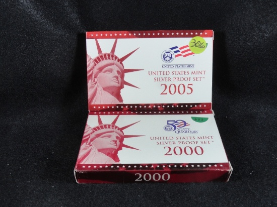 2000-S & 2005-S Silver Proof Sets (x2)
