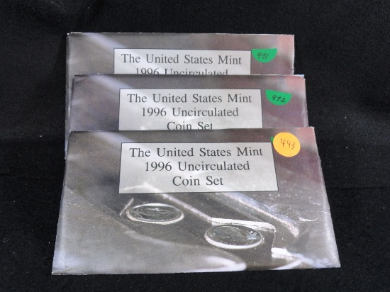 (3) 1996-P/D Mint Sets, UNC (x3)