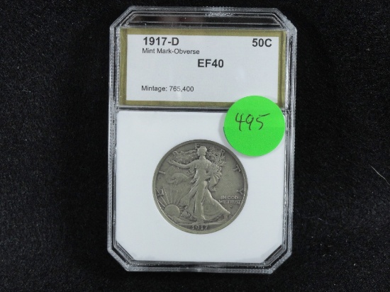 1917-D Liberty Half-Dollar, EF40
