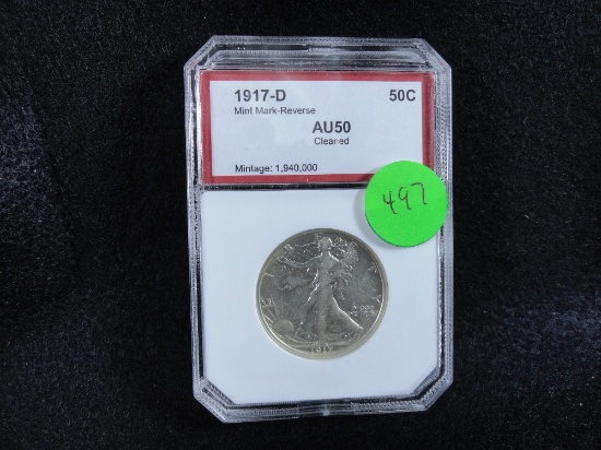 1917-D Liberty Half-Dollar, AU50