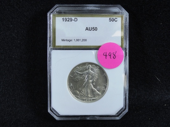 1929-D Liberty Half-Dollar, AU50
