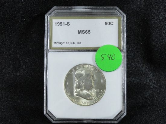 1951-S Franklin Half-Dollar, MS65