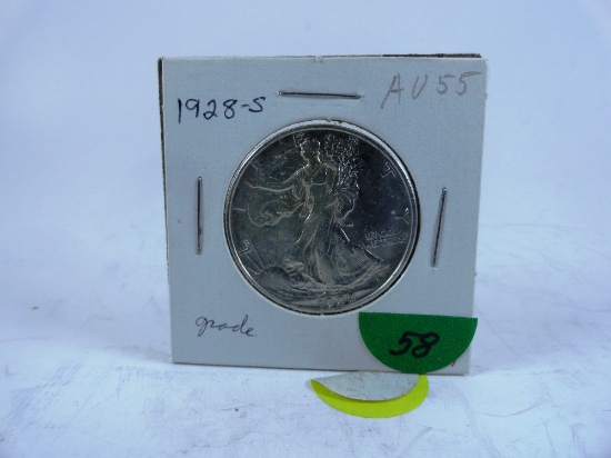 1928-S Walking Liberty Half-Dollar, AU55