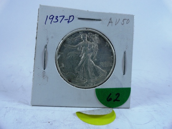 1937-D Walking Liberty Half-Dollar, AU50
