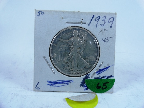 1939 Walking Liberty Half-Dollar, XF