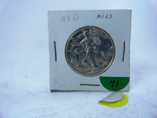 1944-D Walking Liberty Half-Dollar, MS63