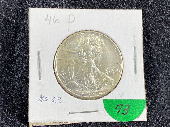 1946-D Walking Liberty Half-Dollar, MS63