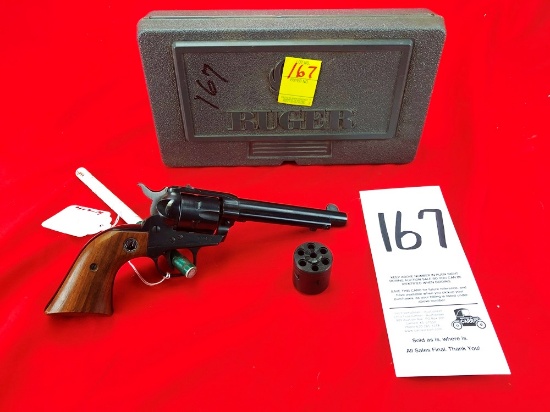 Ruger Single Six, 2-Cylinders, 22LR & 22 Mag, 3-Screw Model, 5 1/2" Bbl. w/Case, SN:810432 (Handgun)