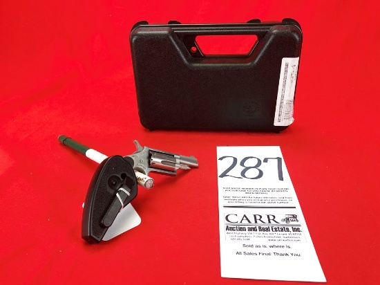 North American Arms 22M, 22-Mag. Folding Pocket Revolver w/Box & Holster Grip, SN:E183073 (Handgun)