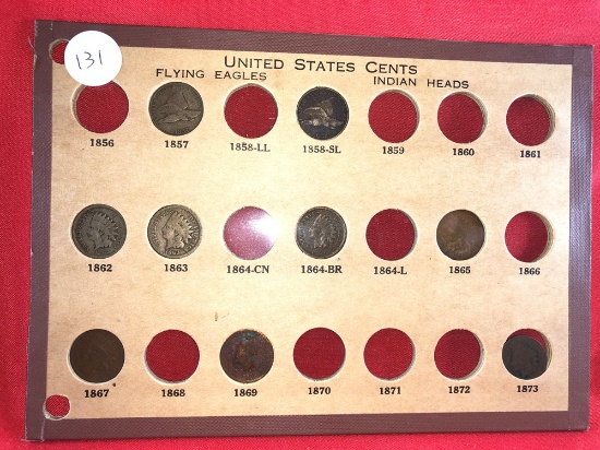 National Coin Album w/(9) Flying Eagle & Indian Head Cents (x9)
