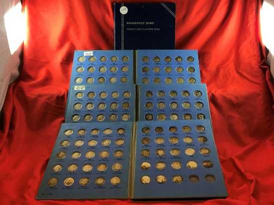 (4) Roosevelt Dime Books, (192) Coins (x192)