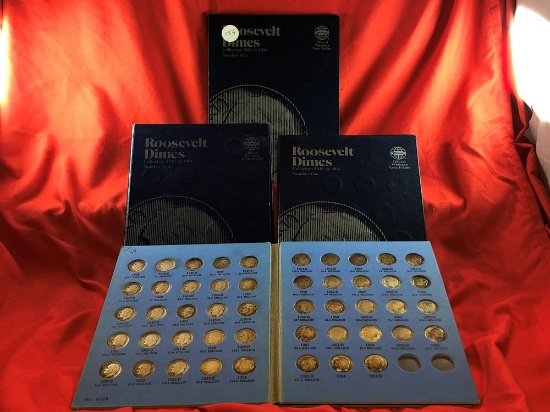 (4) Roosevelt Dime Books, (192) Coins (x192)