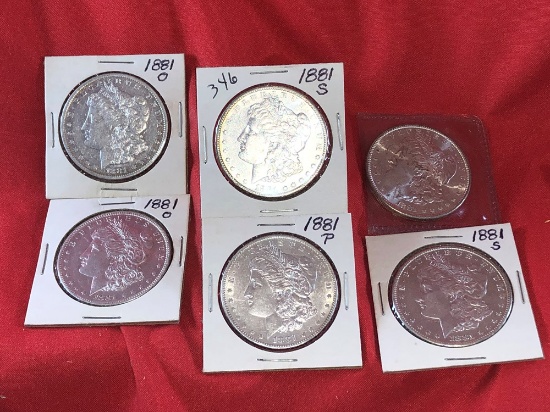 (6) 1881 Silver Dollars (x6)