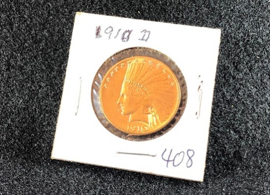 1910-D $10 Gold American Indian (x1)