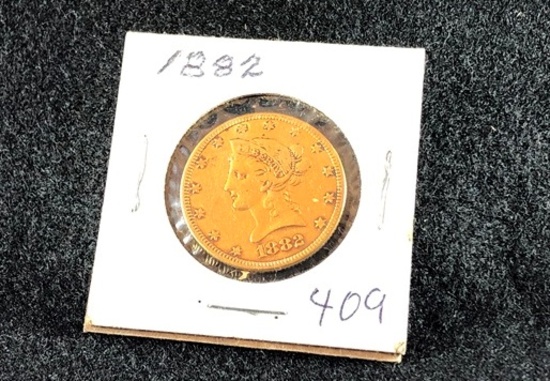 1882 $10 Gold Liberty (x1)