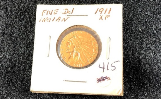 1911 $5 Gold Indian (x1)