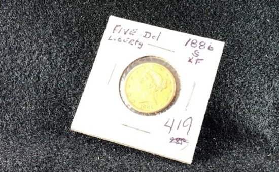 1886-S $5 Gold Liberty (x1)