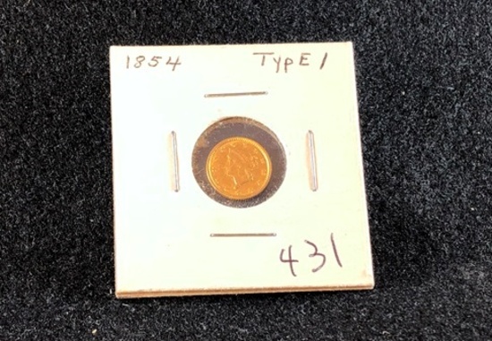 1854 $1 Gold Liberty (x1)