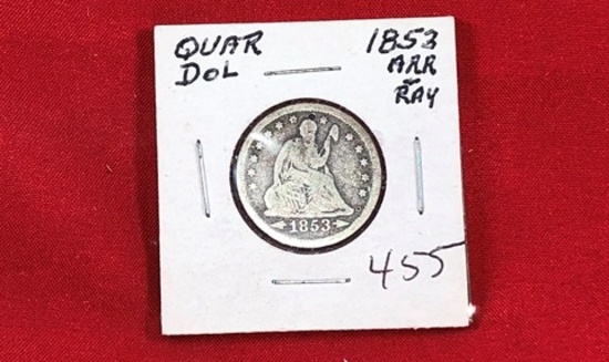 1853 Seated Quarter (x1)
