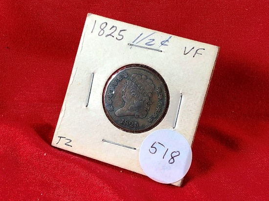1825 Half-Cent, VF (x1)