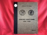 Mercury Dime Book, 1916-1945, Incomplete (73) Coins (x73)