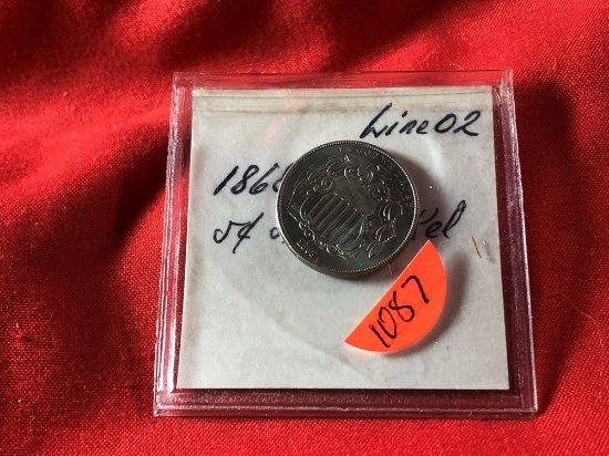 1868 5-Cent Shield Nickel (x1)