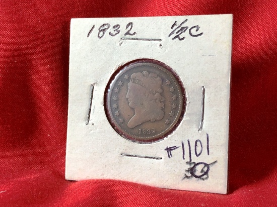 1832 1/2-Cent (x1)