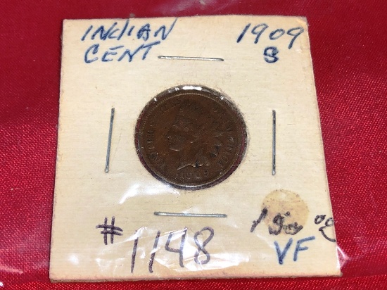 1909-S Indian Head Cent, VF (x1)