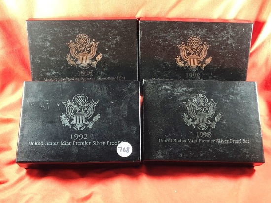(3) 1992, (1) 1998 US Premier Silver Proof Sets (x4)
