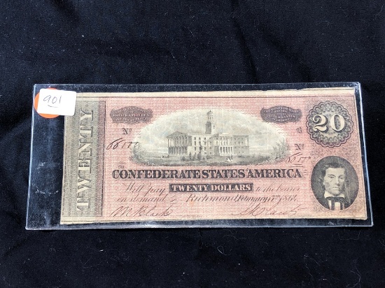 1864 $20 Confederate Bill (x1)