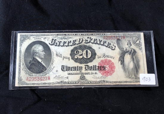 1880 $20 Hamilton Red Seal (x1)