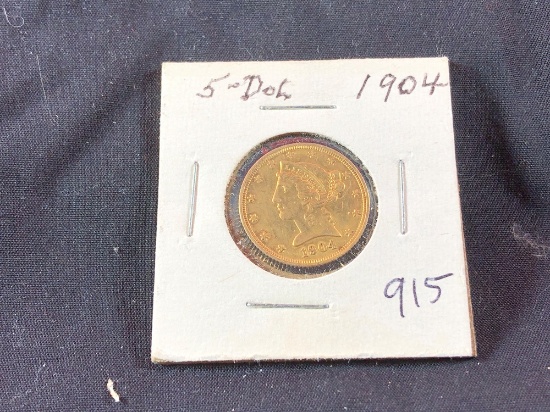 1904 $5 Gold Liberty (x1)