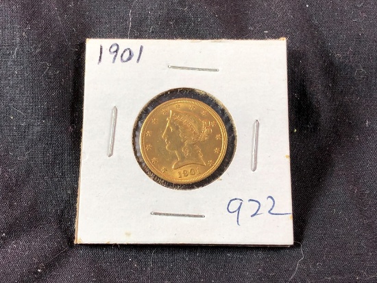 1901 $5 Gold Liberty (x1)