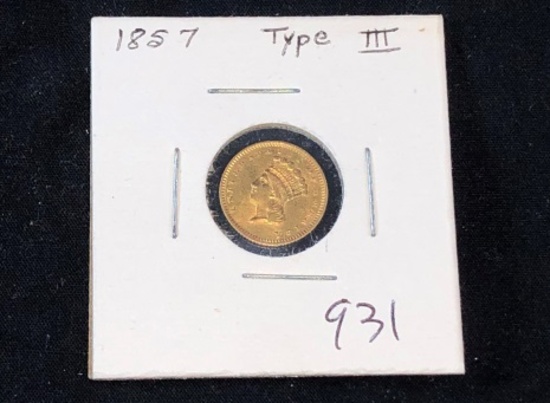 1857 Type III $1 Gold Princess (x1)