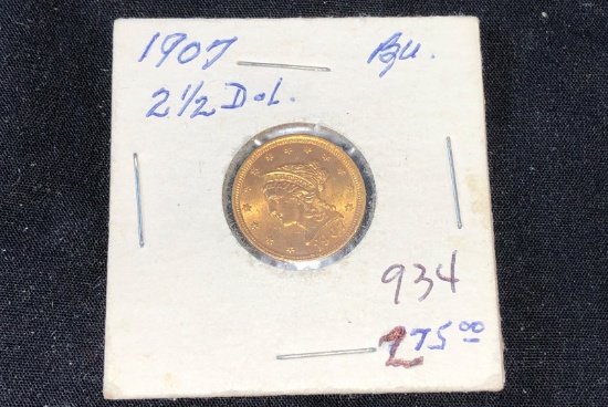 1907 $2 1/2 Gold Princess (x1)