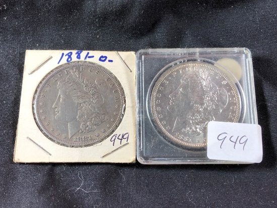 (2) 1881-O Morgan Silver Dollars (x2)