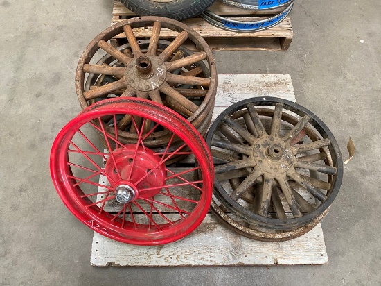 Model T Wheels, (1) Set Wood Spoke, (1) Wire, (2) Extra Wood "Local Pickup Only"