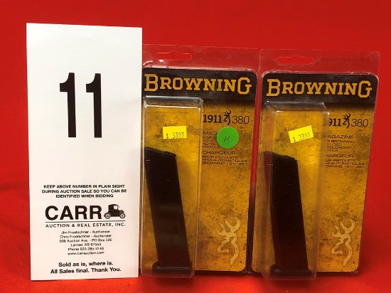 Browning 1911-380 Auto-Loading Pistol Mags, 8 Round, (x2)