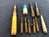 Assortment Military Dummy Rounds (30mm, 20mm, M212) & 50 Cal. rnds