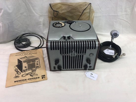 Webster-Chicago Model 7 Wire Recorder w/Electro-Voice Microphone