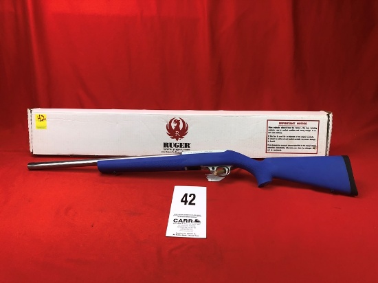 Ruger 10-22, 22 LR, 01191 Blue Rubber Hammer Forged, NIB, SN:351-63795