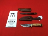 (2) Handmade Damascus Steel Custom Knives