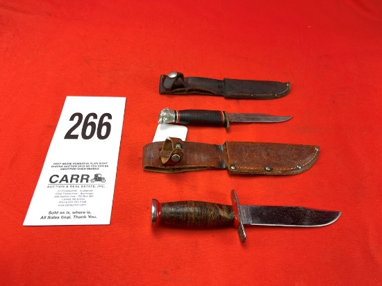 Schrade Bowie Hunter/Sheath & Craftsman Bear Knives (2)