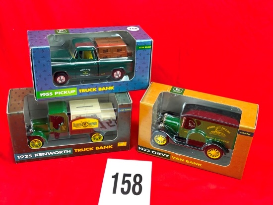 (3) John Deere Truck Banks