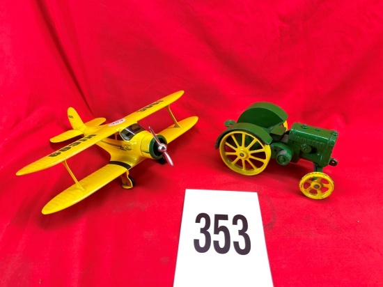 John Deere Airplane Bank & John Deere Tractor
