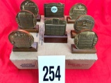 (8) 19-83-1990 Desk Top Metal Calendars
